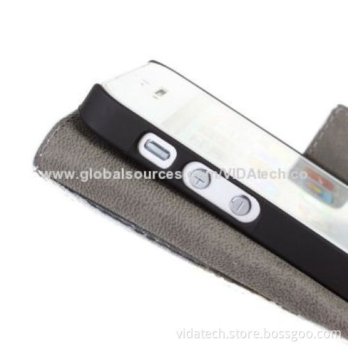 Zebra Pattern Leather Case with Card Slot and Holder, for iPhone 5/5S